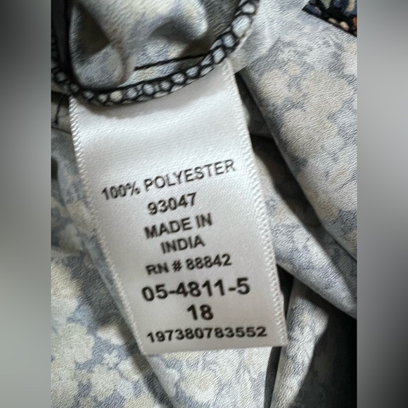 WOMEN’S ELLOS MULTICOLOR FLORAL EMPIRE DRESS RUFFLE HEM SIZE 18 - Picture 9 of 10